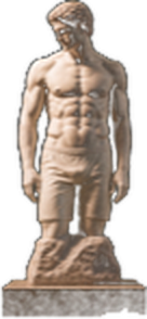 The carved marble statue that stands for your score